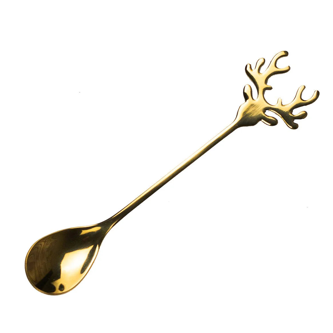 Gold Reindeer Teaspoon
