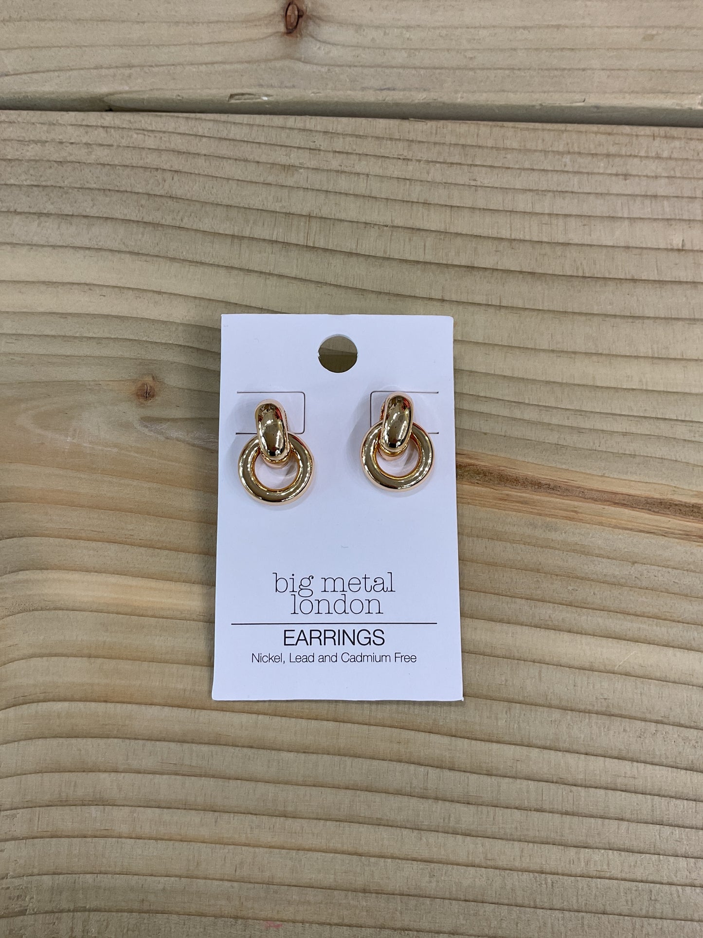 Gold interlocked hoop studs