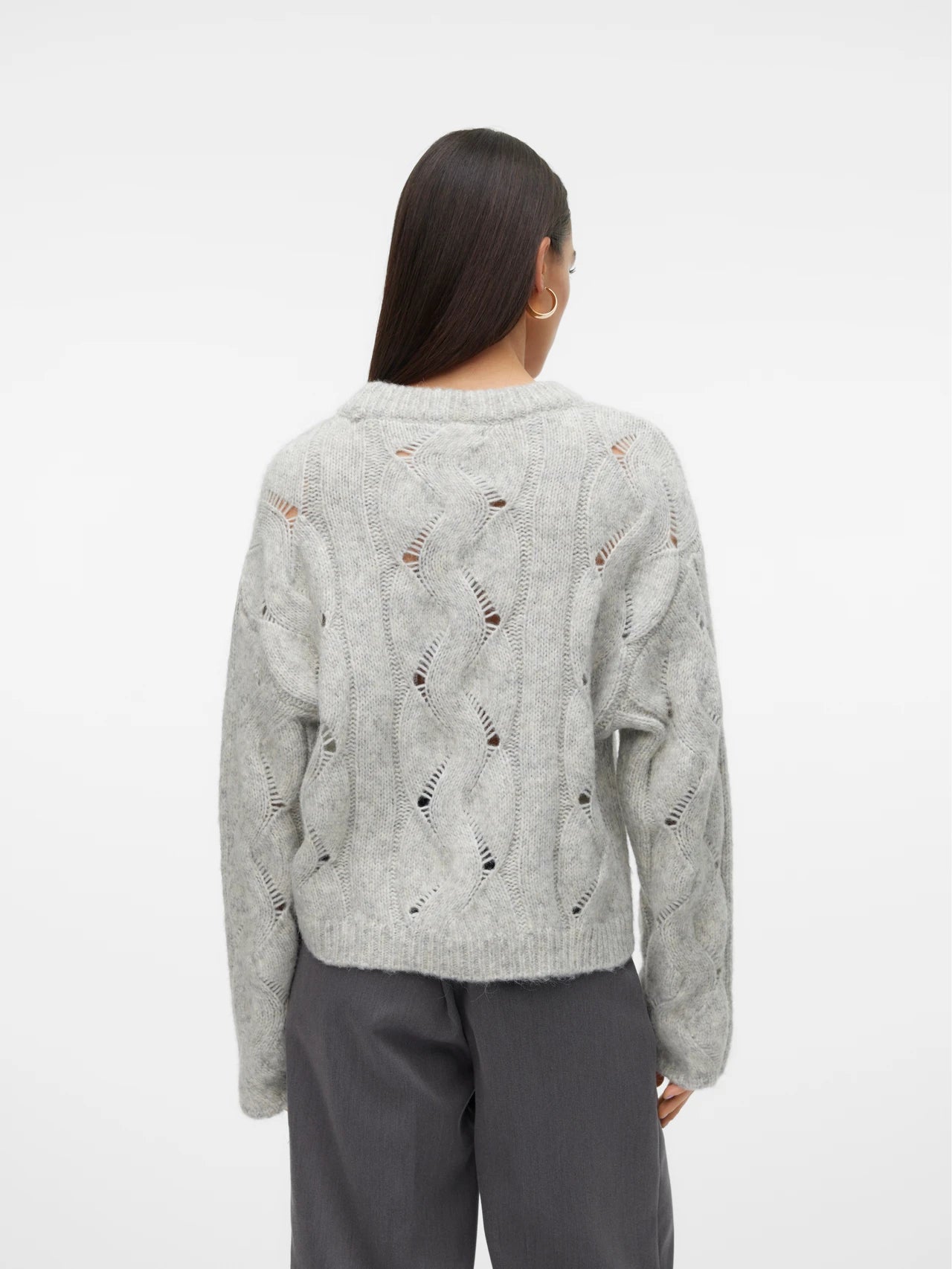 LINA LS PULLOVER - Light Grey Melange