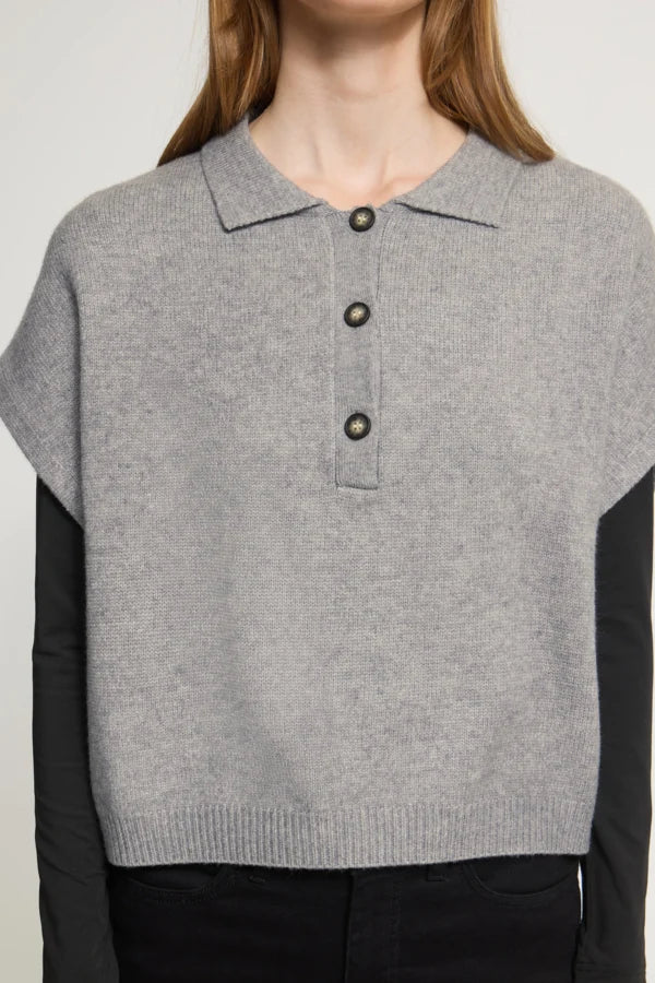 ALIZE KNIT TOP - Medium Grey