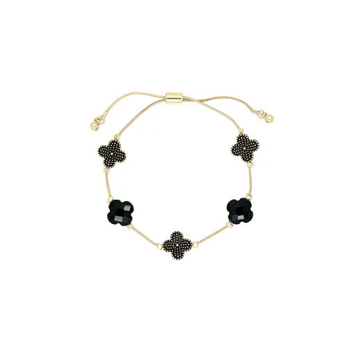 Clover Bracelet - Black/ Gold