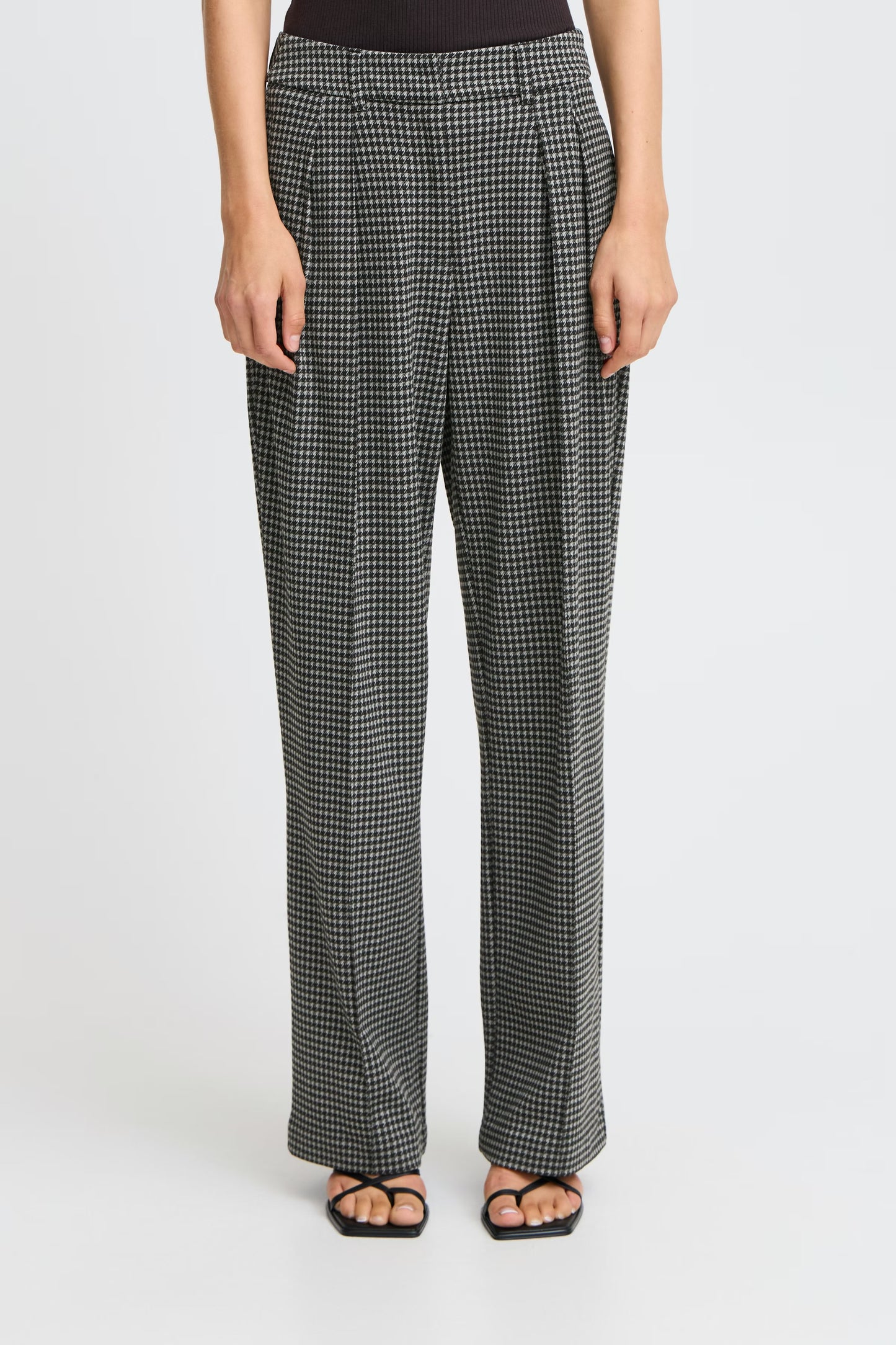 KATE HOUNDSTOOTH TROUSER - Grey
