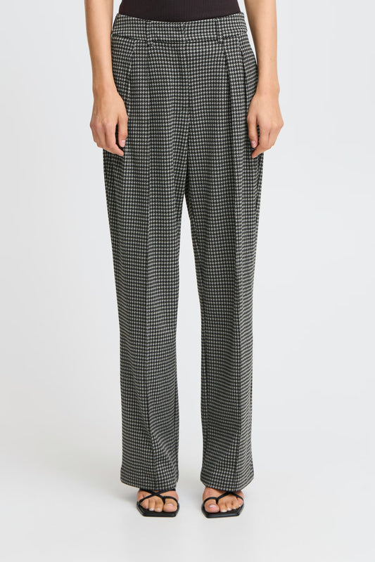 KATE HOUNDSTOOTH TROUSER - Grey