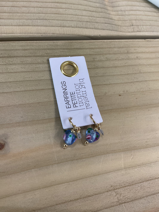 Heart Rose Huggies Earrings