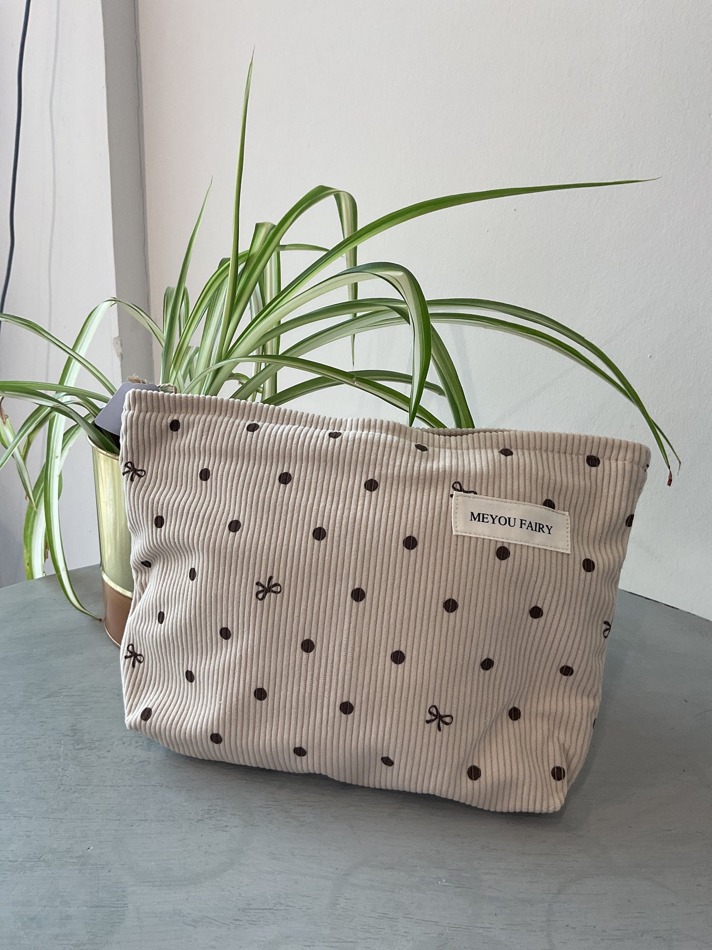 Dot Make-Up Bag - Beige/Brown