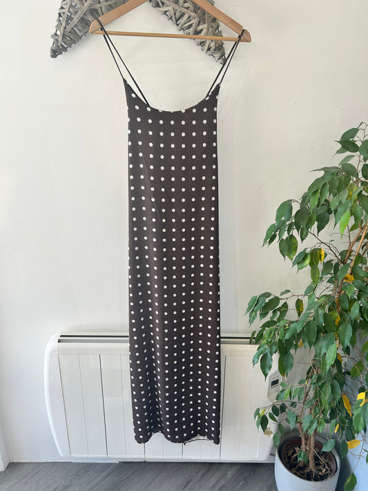 Polka Dot Cami Dress - Brown