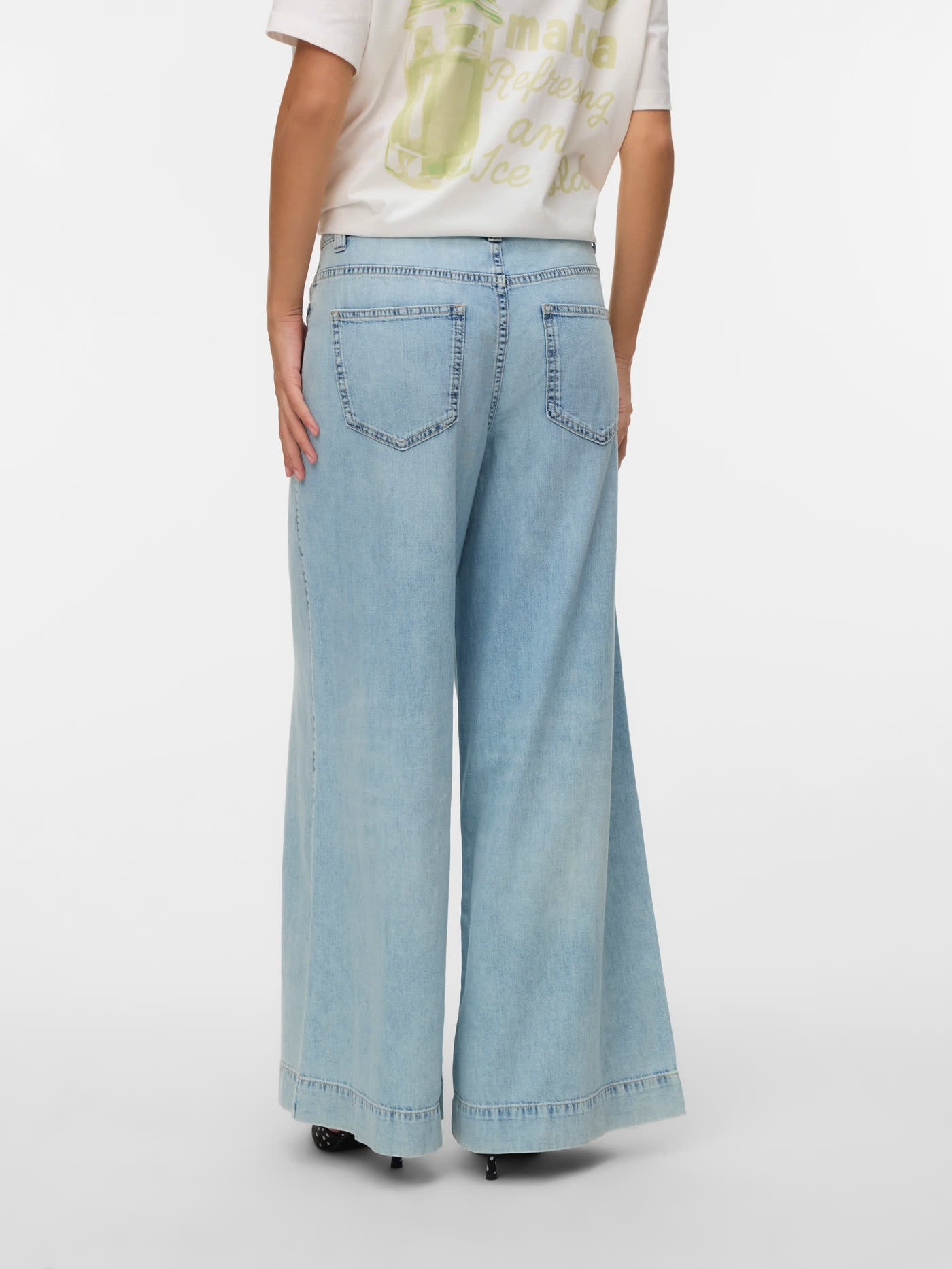 ASIA MR WIDE PALAZZO JEANS - Light Blue Denim
