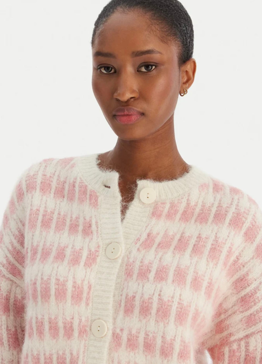 LISA CARDIGAN - Birch / Rose