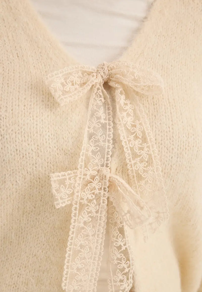 NELLIE LS V-NECK CARDIGAN KNIT