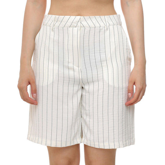 EMMA HW BERMUDA SHORTS - Cloud Dancer/ Black