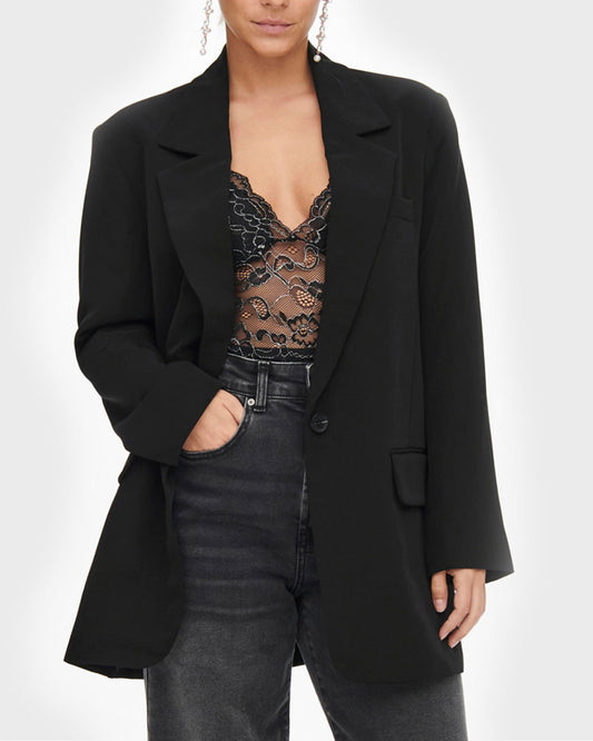 LANA-BERRY LS OVERSIZED BLAZER - Black