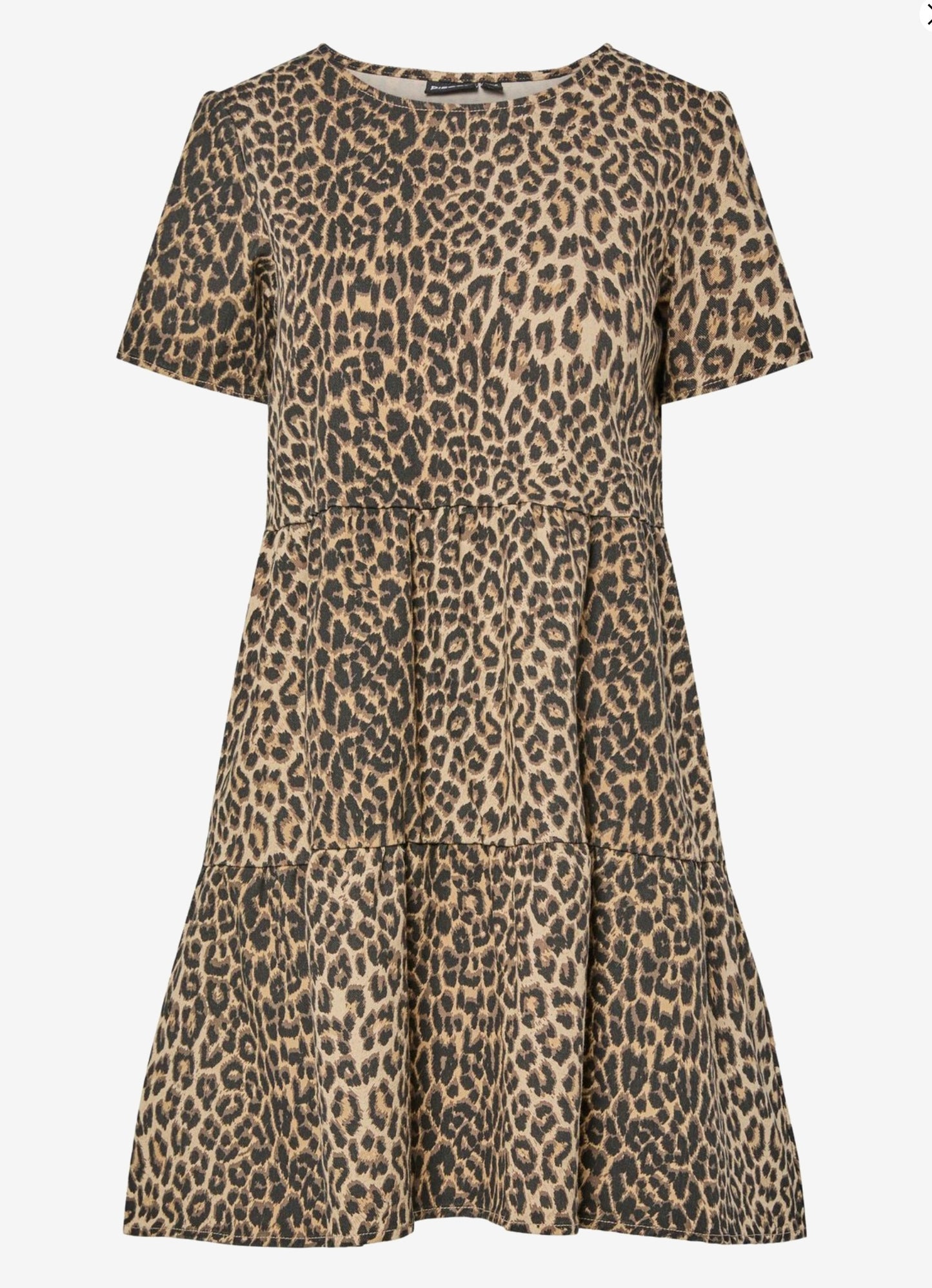 SALUME SS DENIM DRESS - Leopard