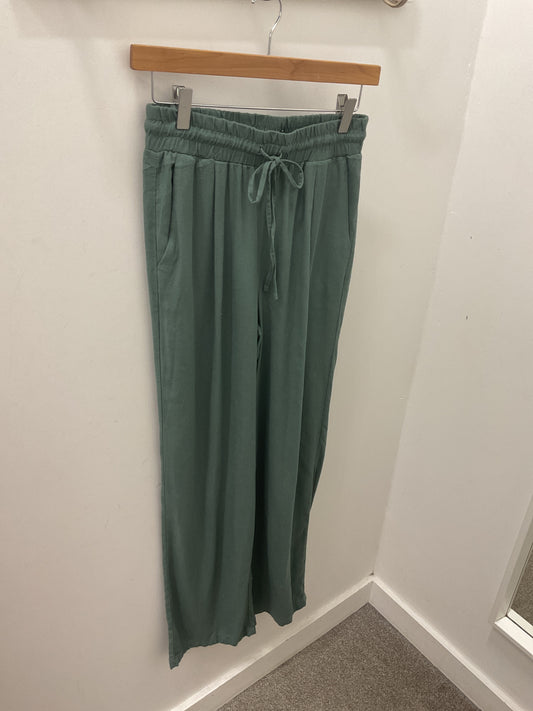 JESMILO WIDE LINEN PANTS - Laurel Wreath