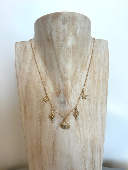 Assorted Shell Necklace - Gold