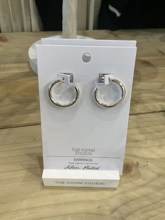 Halo Hoop Earrings - Silver