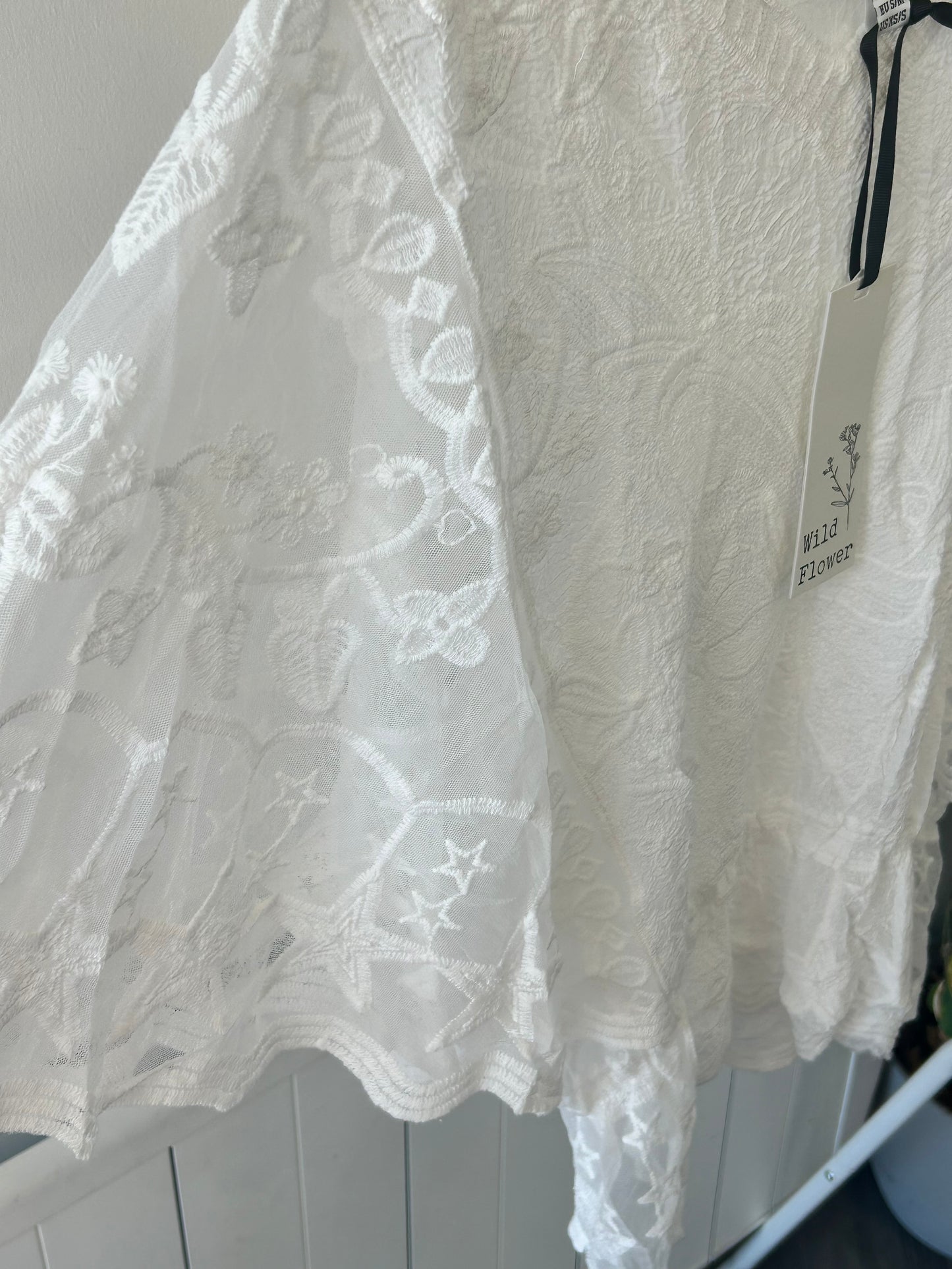 Butterfly Lace Top - White