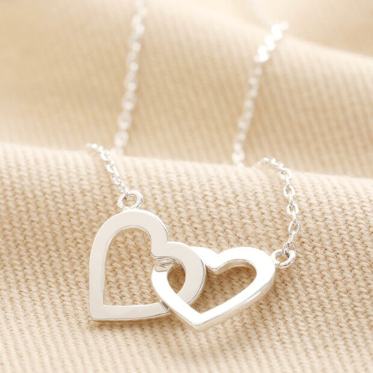Lisa Angel Interlocked heart necklace - Silver