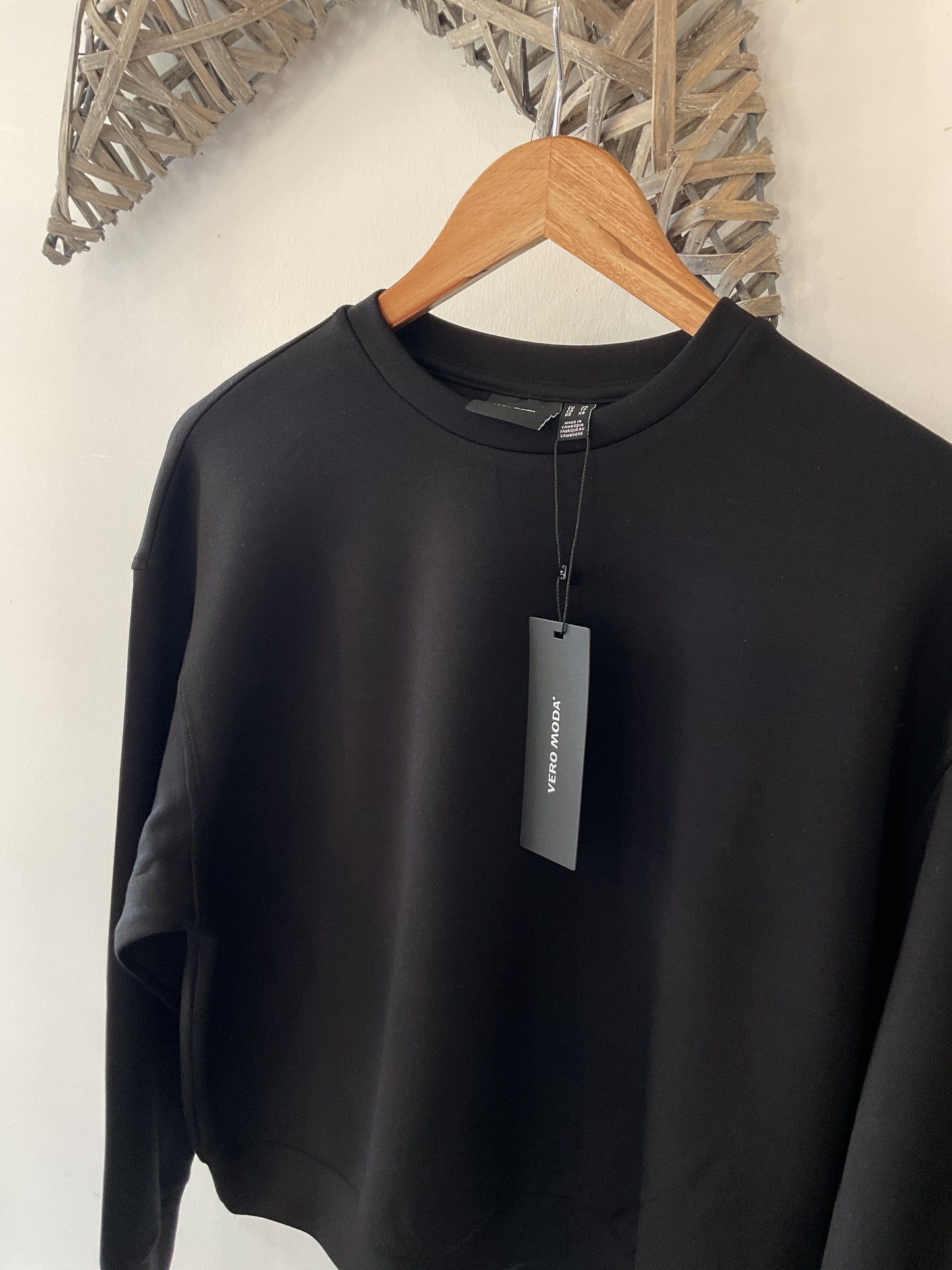 VMBELLIS LS SWEATSHIRT - Black