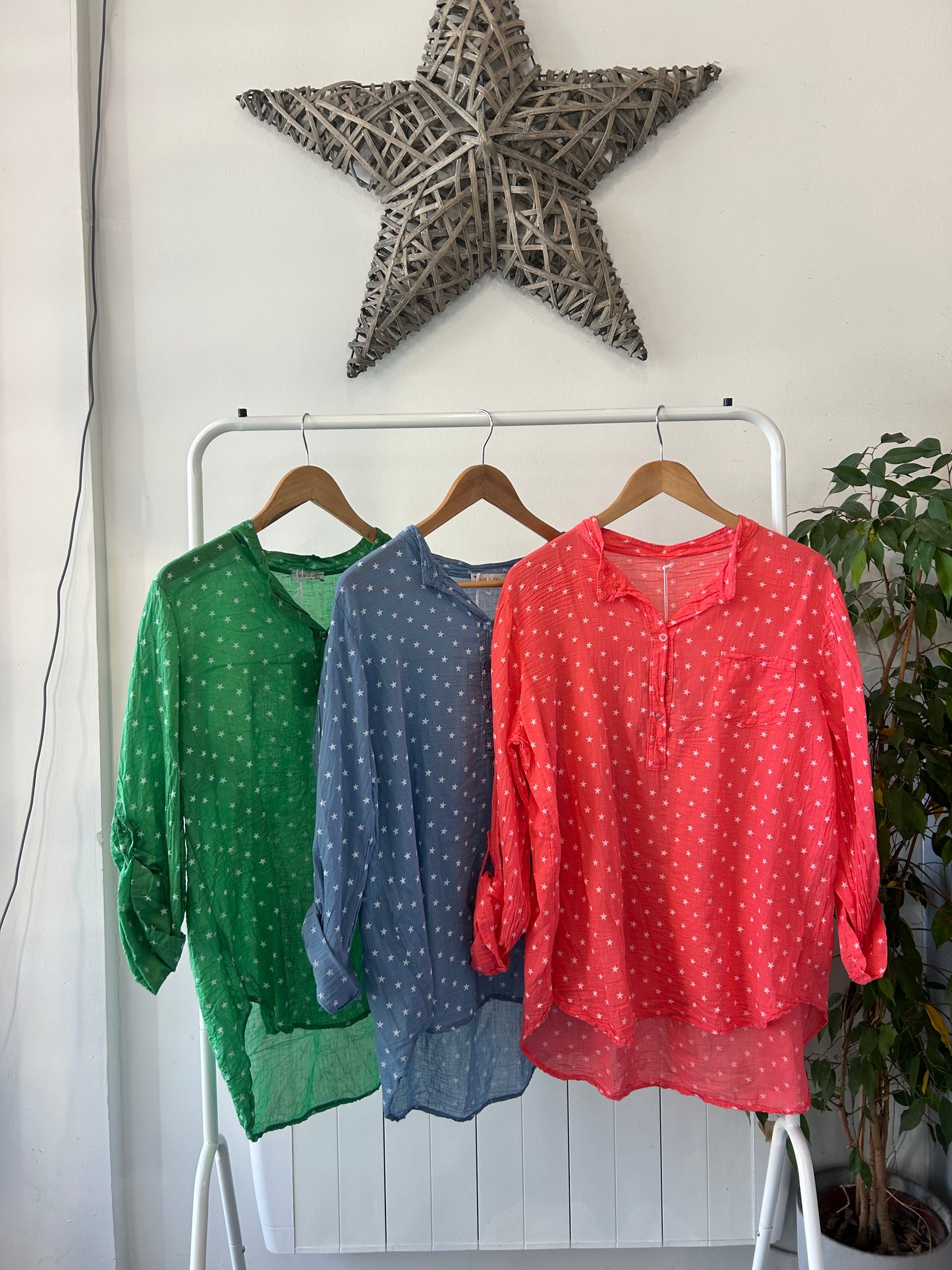 STAR TEXTURED SHIRT - Pink