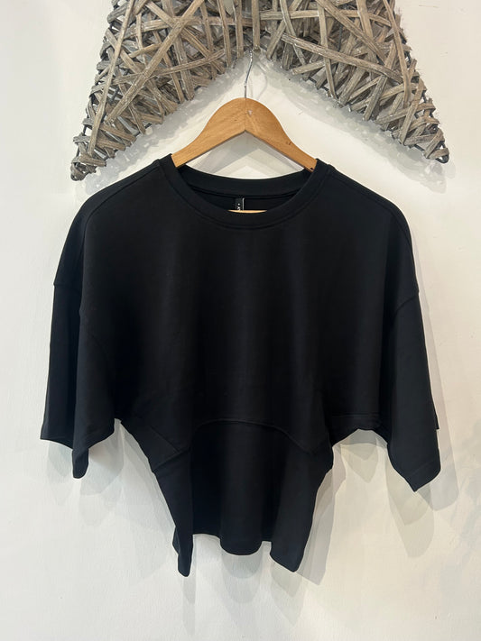 LUMI SS CORSET CUT TOP - Black