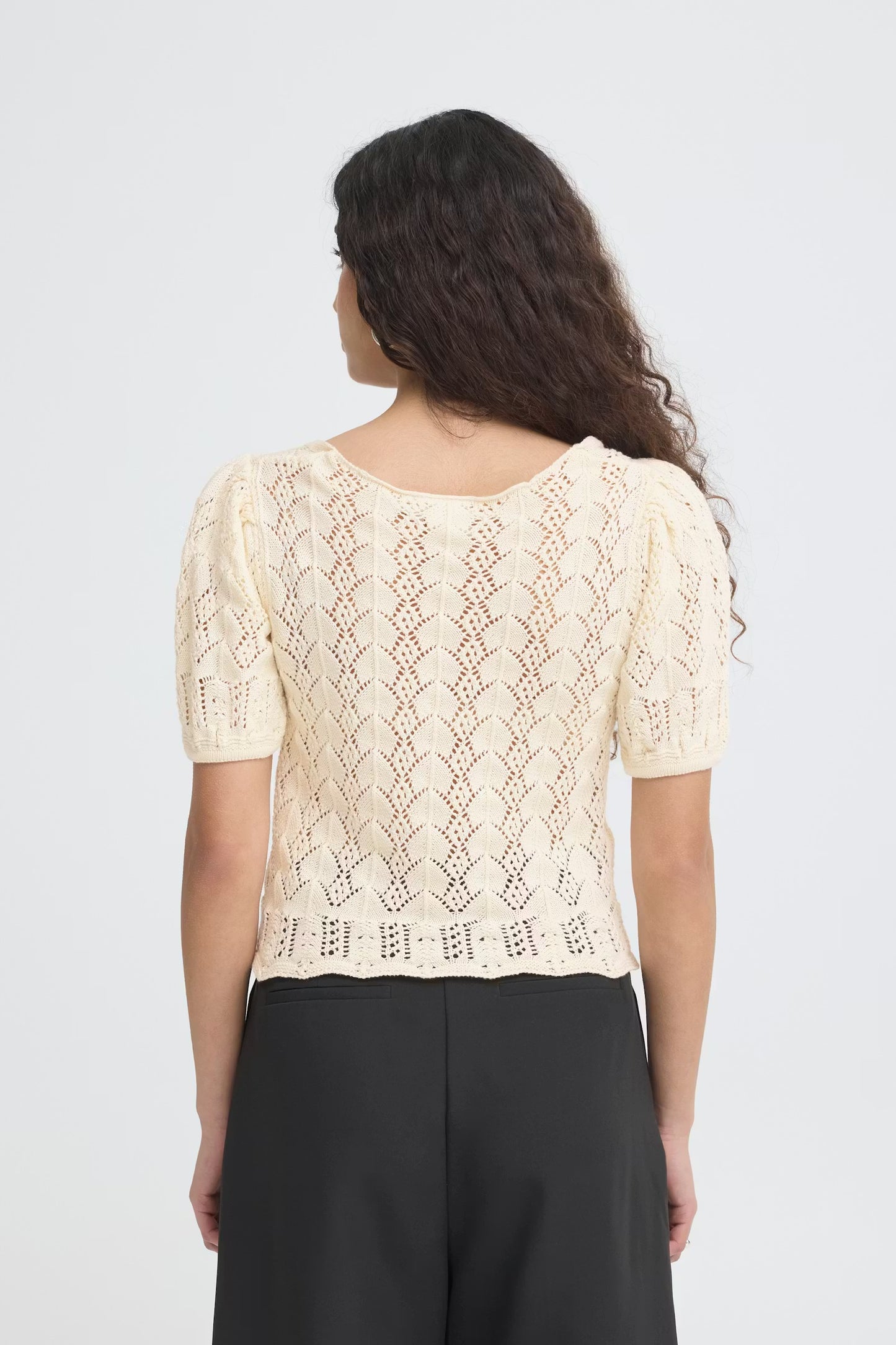 IHDAFFIE CROCHET BUTTON TOP - Birch