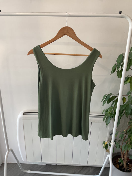 Scoop Neck Vest Top - Khaki