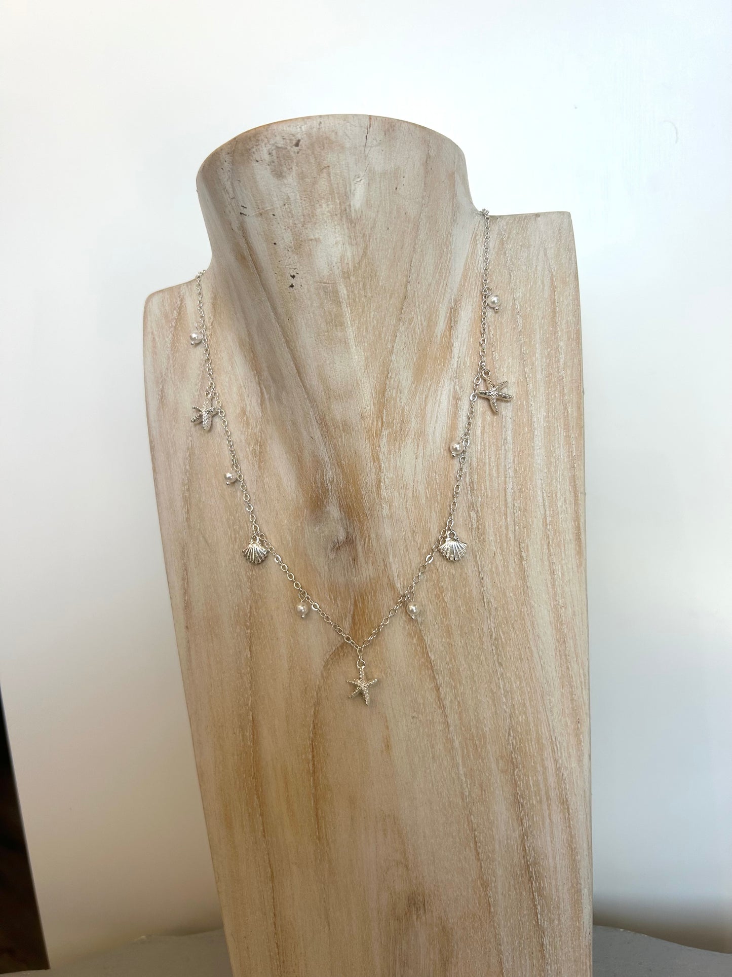 Assorted Shell and Pearl Necklace - Silver