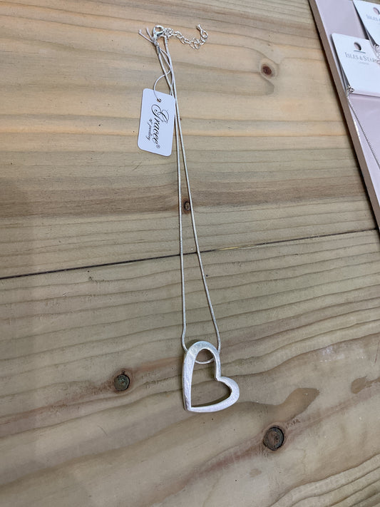 Single Heart Necklace - Silver