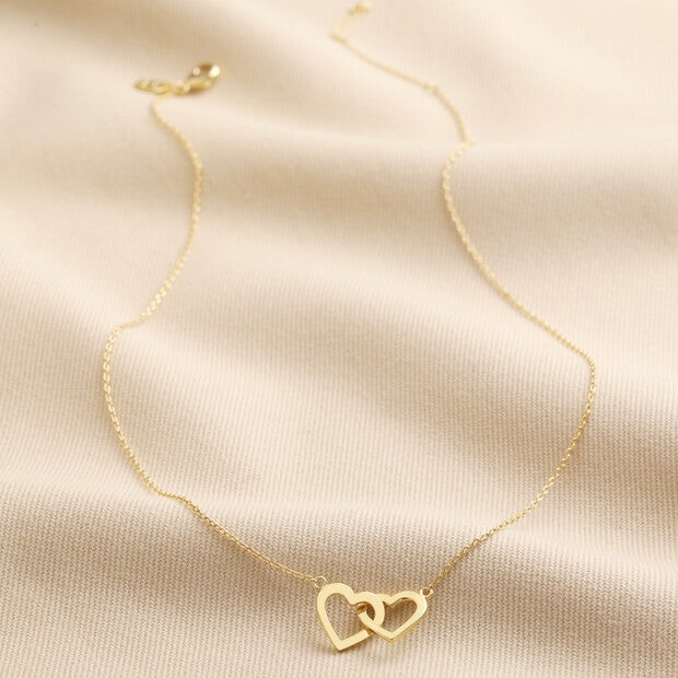 Lisa Angel Interlocked heart necklace - Gold