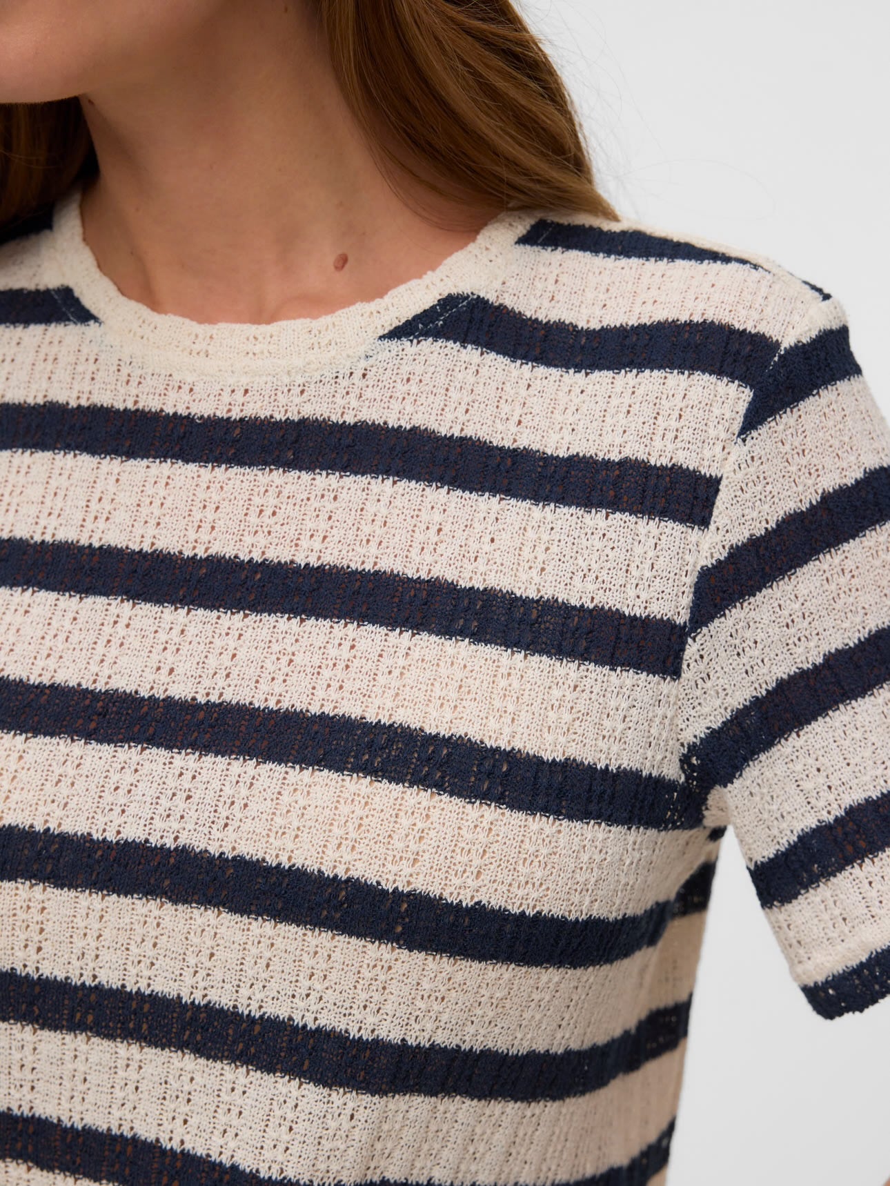 FREJA SS TOP - Birch/ Navy
