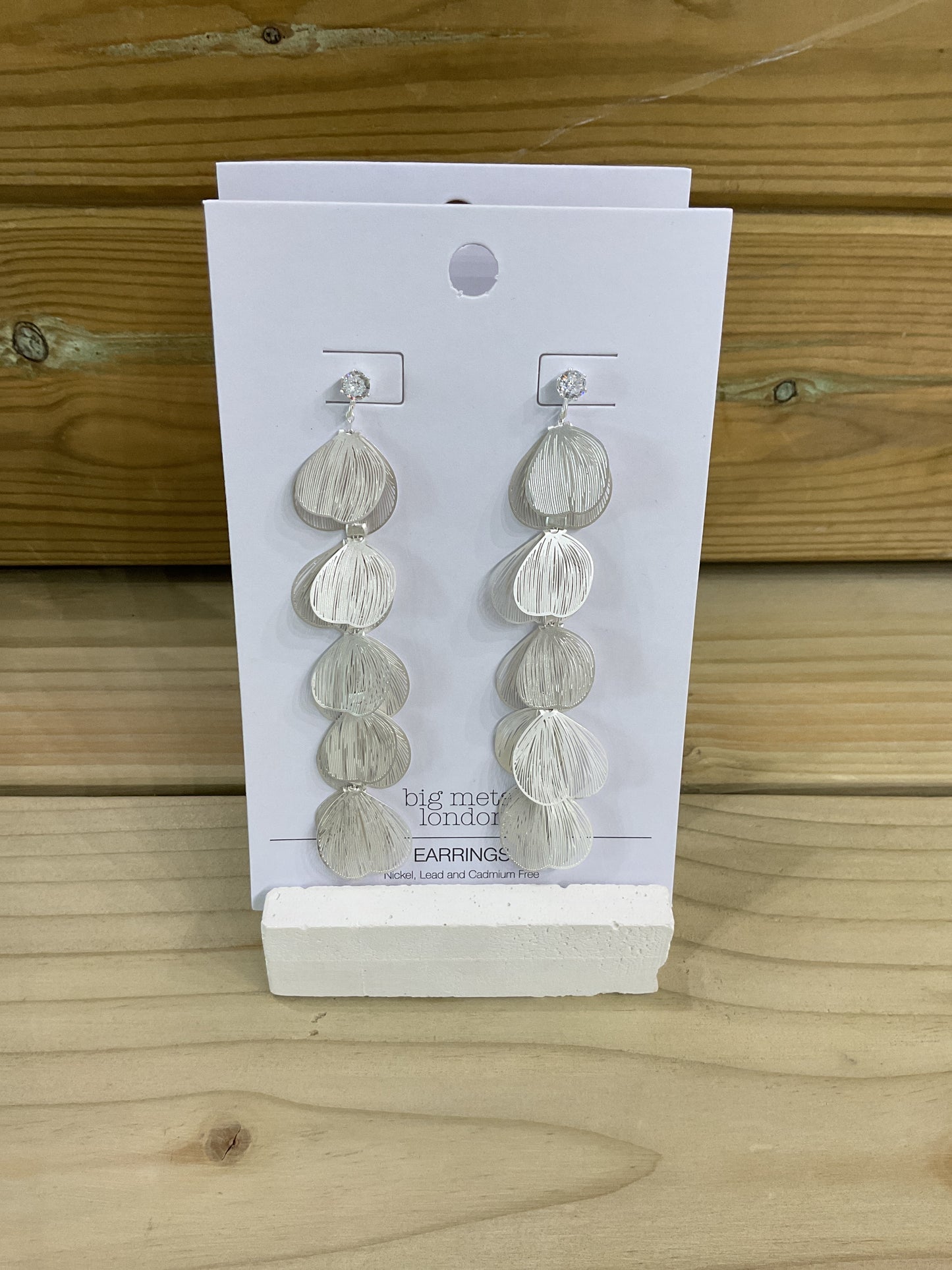 Long leaf earrings silver