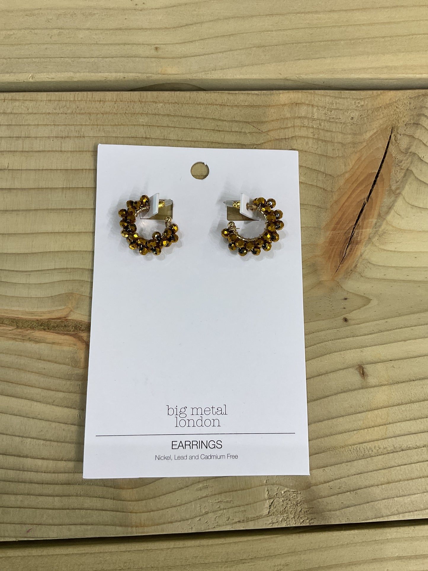 Amber Beaded Hoops