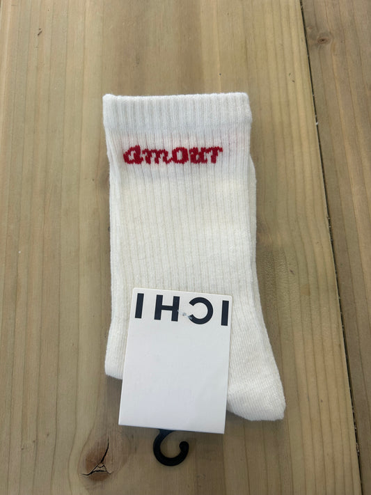 IAFRAKA SOCKS - Cloud Dancer / Red