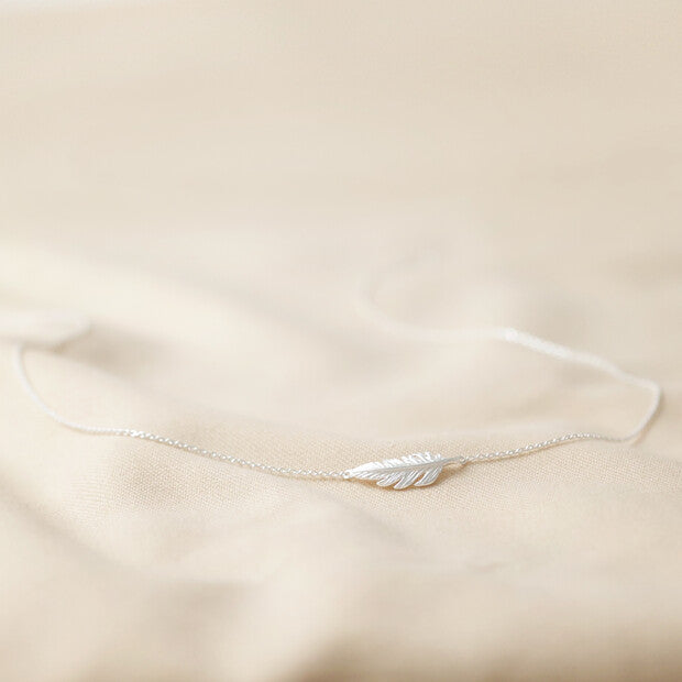 Lisa Angel Feather Necklace - Silver