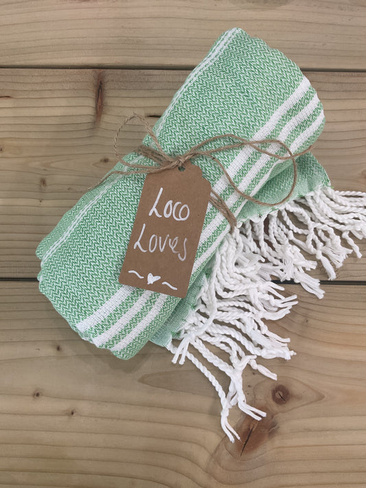 Cotton Turkish Towel / Blanket - Green