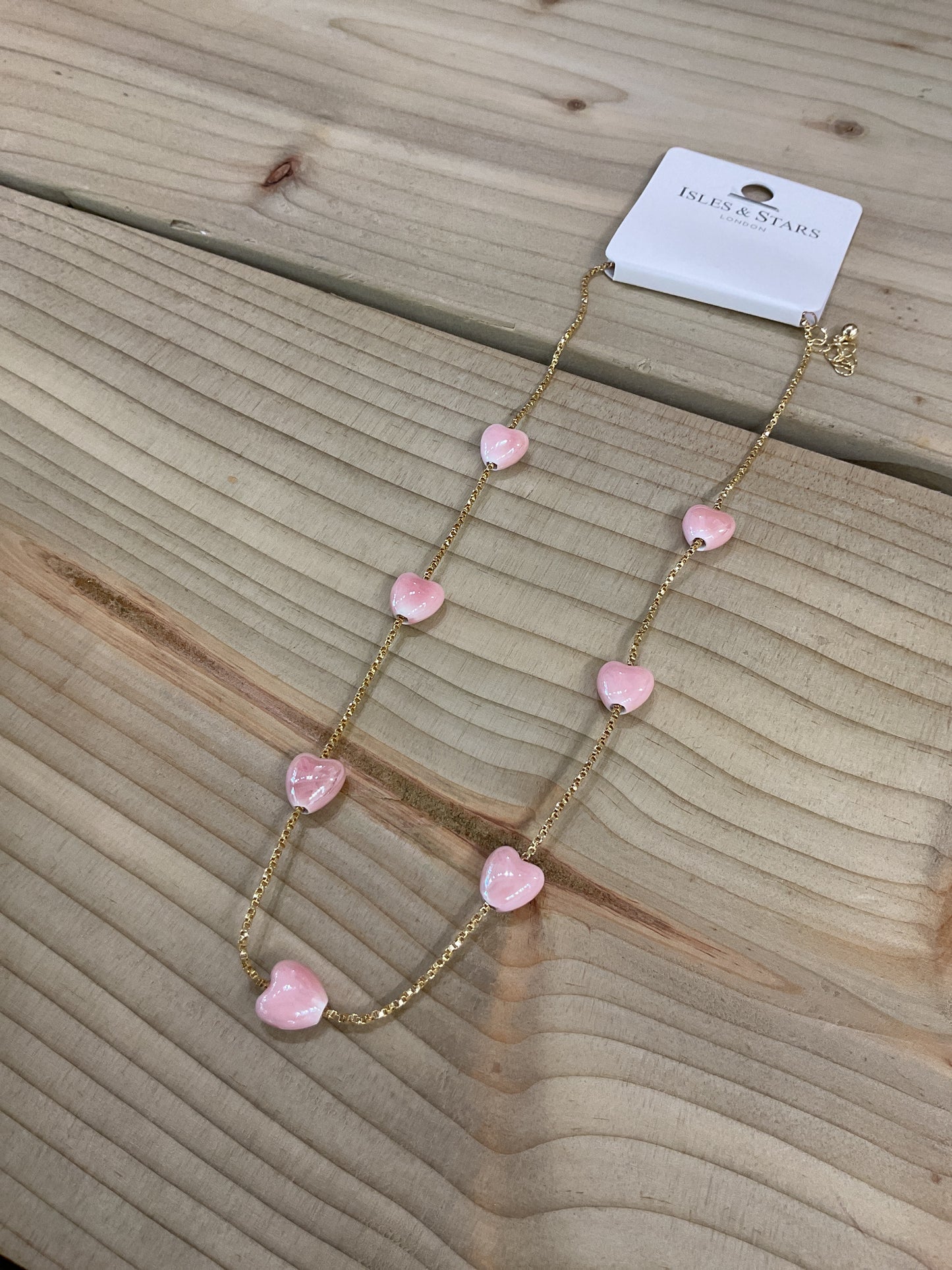 Heart pink necklace