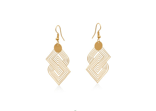 Gold Geometrical Dangle Earrings