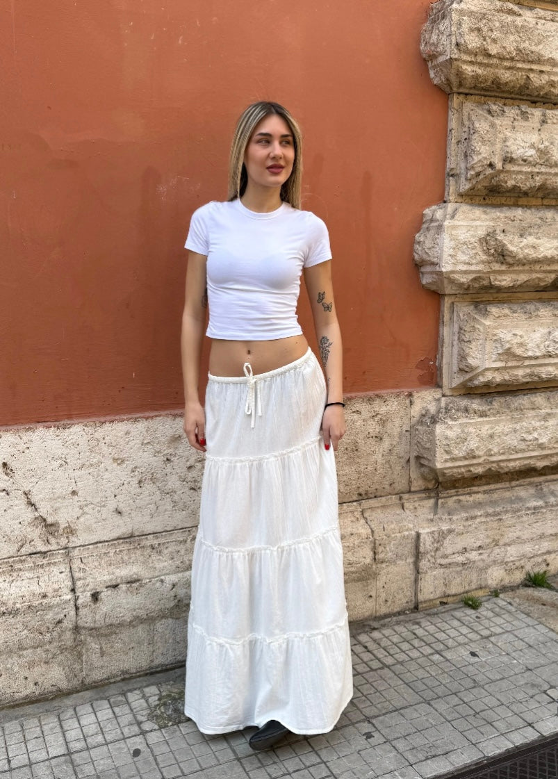 KIANA ANKLE SKIRT - Cloud Dancer