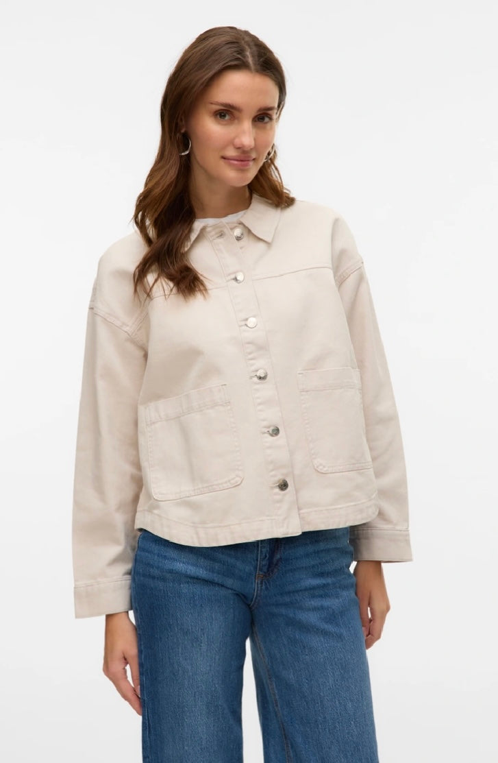 JAMIE Denim Shacket - Birch