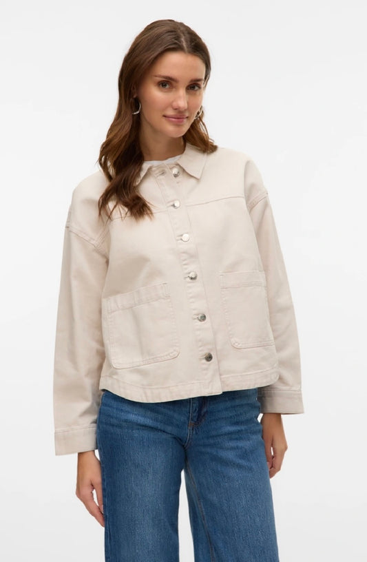 JAMIE Denim Shacket - Birch