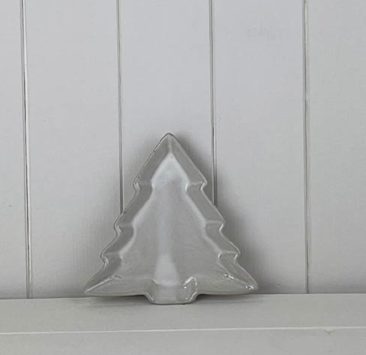 Small Ceramic Tree Dish - White/Grey