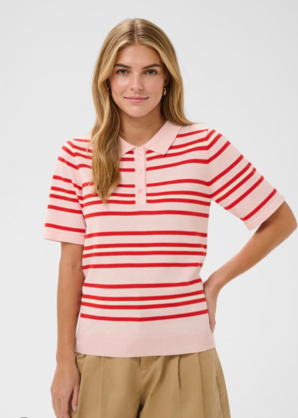 PilaSZ Polo Pullover - Chalk Pink/Red