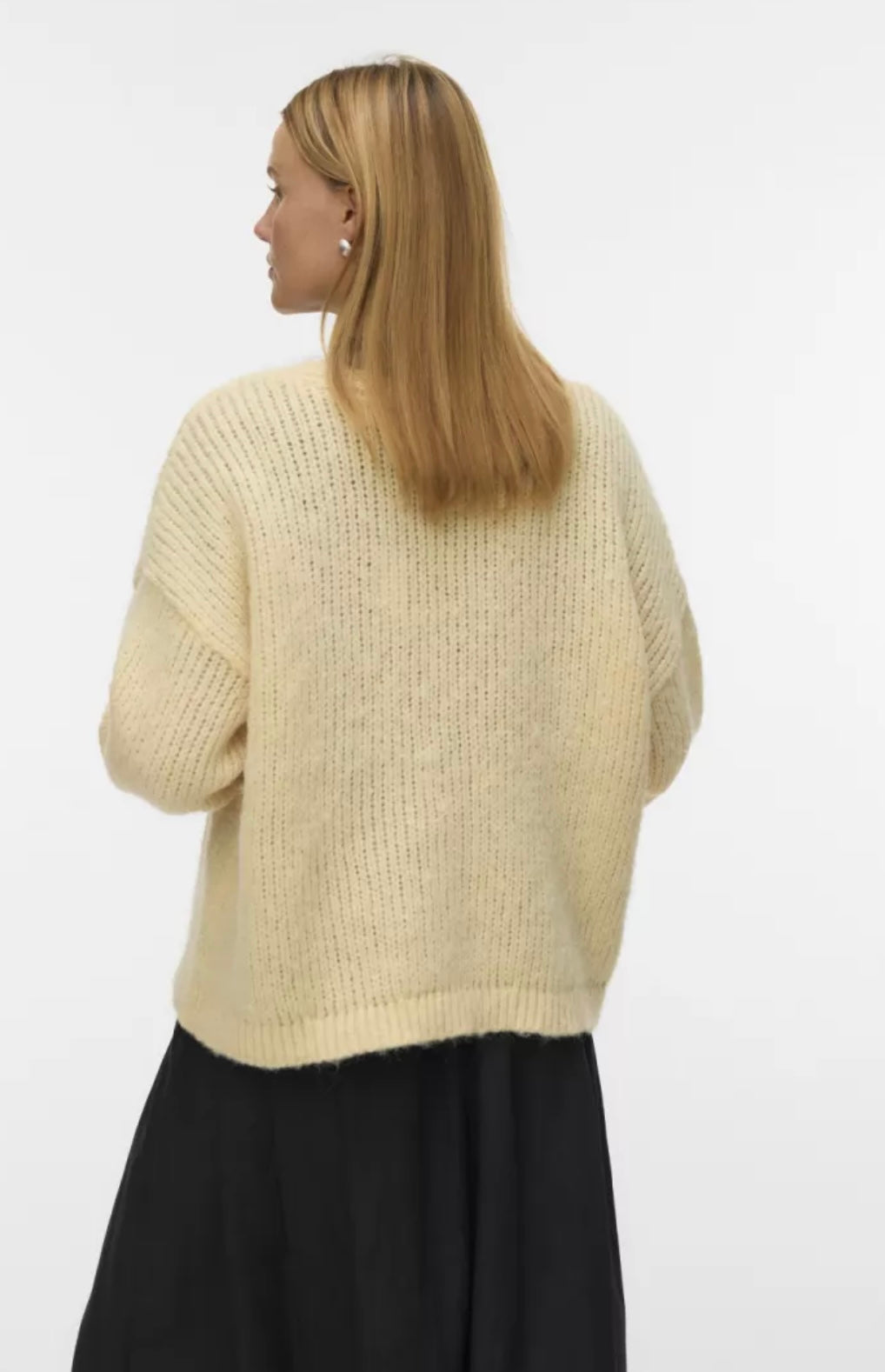 MAYBE Open Knit Cardigan - Pale Banana