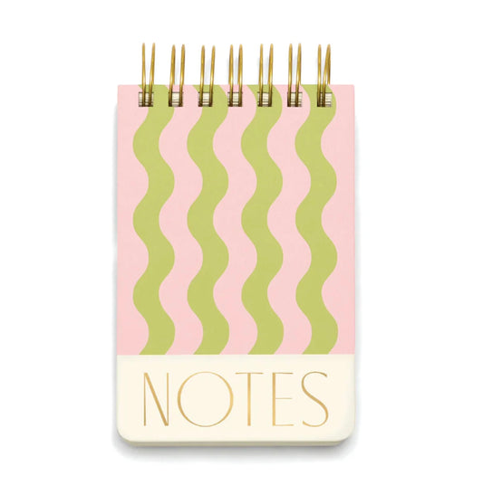 Twin Wire 'Notes' Notebook - Lilac & Green Stripes