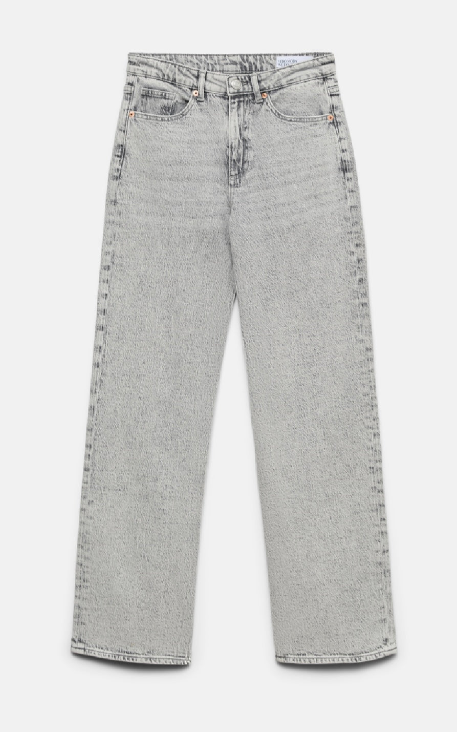 TESSA HR WIDE JEANS - Light Grey Denim
