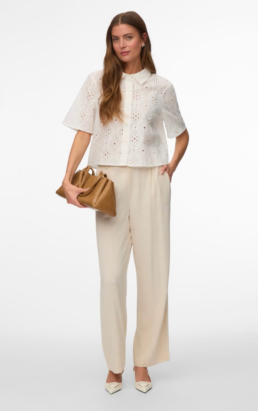 ELIZA Short 2/4 Sleeve Shirt - Snow White