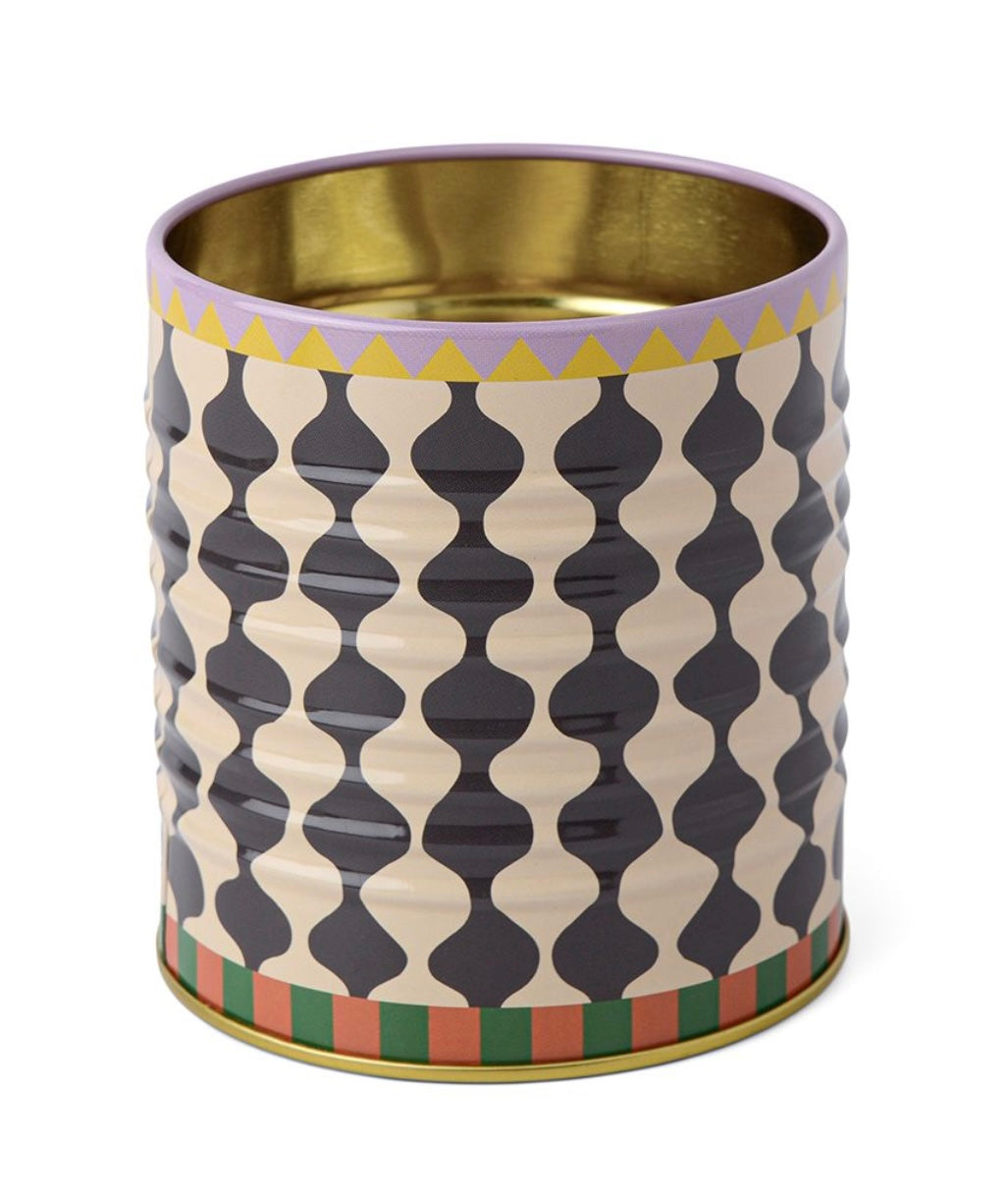 A Dopo Storage Tin - Black & White Wave