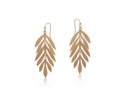 Gold leaf drop earrings