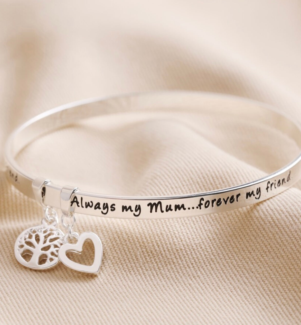 'Always My Mum' Silver Bangle