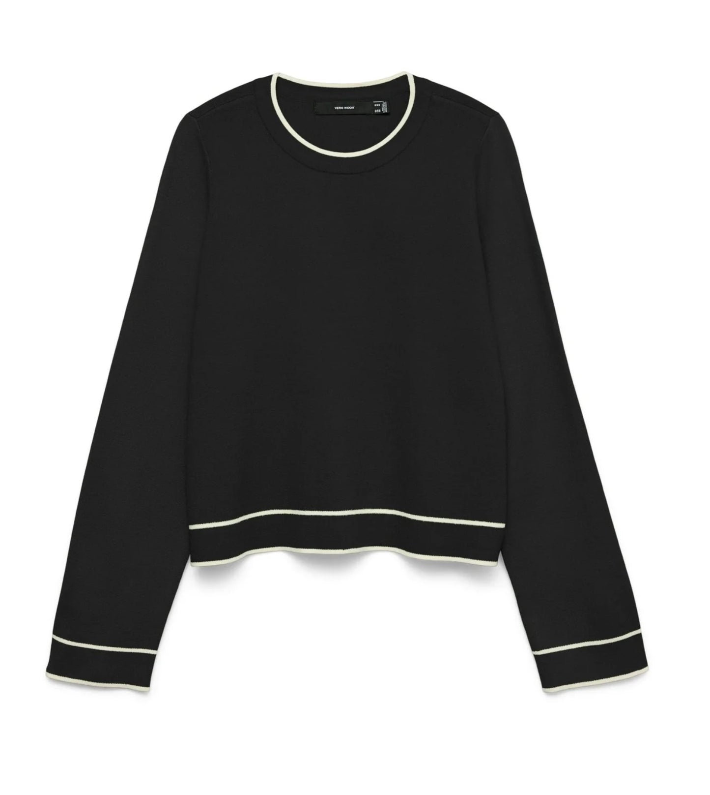 GOLD O-NECK CONTRAST PULLOVER - Black / Birch